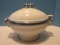 Simply Elegant Covered Oval Footed Tureen w/ Slot Lid & Ladle Blue & Gild Trim