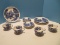 16 Pieces - Nasco China Lakeview Pattern Blue Landscape Scene Dinnerware
