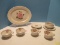 9 Pieces - Theodore Haviland China Regents Park Rose Pattern Oval Serving Platter 14 1/8