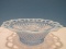 Moonstone Blue Opalescent Glass Lace Edge Bowl