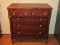 Early Mahogany American Empire Style Chest of Drawers 2 Over 3 Dovetail Drawers