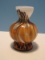 Hand Blown Art Glass Bulbous Shape 8 1/2