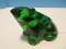 Emerald Glass Figural Frog Paperweight