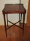 English Regency Style Mahogany Side Table w/ Candle Stand Slide Out Carved Plume