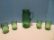 5 Piece - Set Green Glass 10