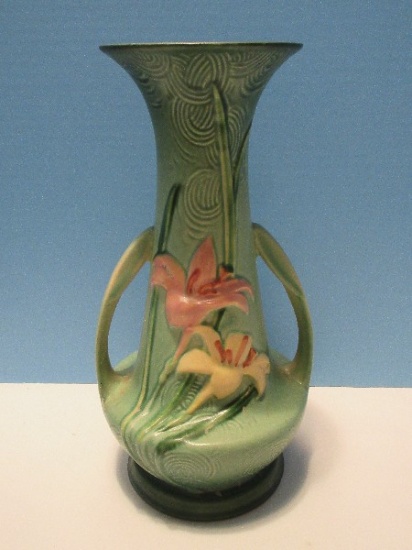 Roseville Pottery US Zephyr Lily Green 12" Vase #140-12" Circa 1946