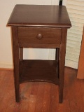 Mahogany Telephone Table/Side Table w/ Dovetail Drawer & Base Shelf
