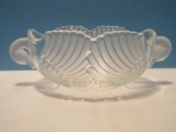 Mikasa Walther Crystal Double Frosted Swans Console Bowl