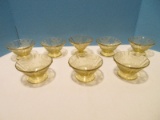 Set - 8 Federal Glass Amber Depression Glass Madrid Pattern Cone Shaped Sherbet