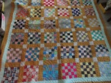 Vintage Block Pattern Squares Summer Quilt 77