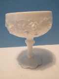 Fenton Milk Glass Rose Design 6 1/4