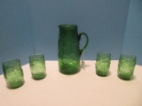 5 Piece - Set Green Glass 10