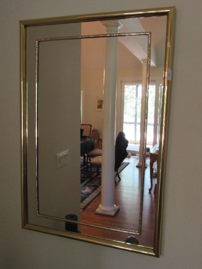 Wall Mounted Mirror Brass Frame/Brass Inlay