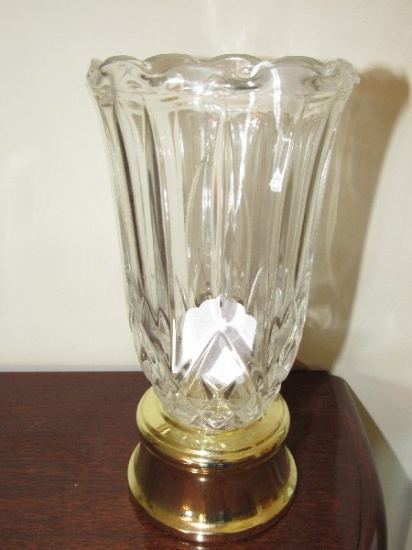 Crystal Glass Diamond/Fan Cut Shade Table Lamp