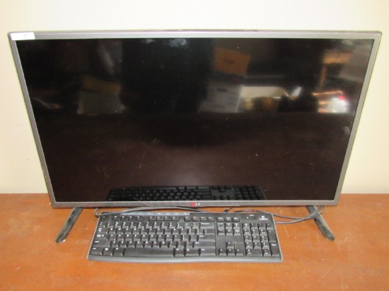 LG Black/Grey 31 1/2" Monitor w/ Black Logitech Keyboard