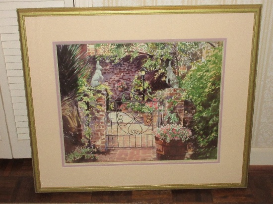 Titled "Courtyard II" Charleston Courtyard Entrance Attributed to Artist Signed Erica Hoyt