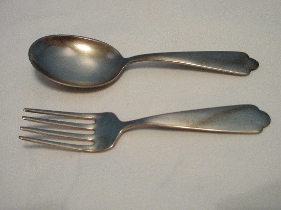 W.D. Sterling Silver Baby Spoon & Fork