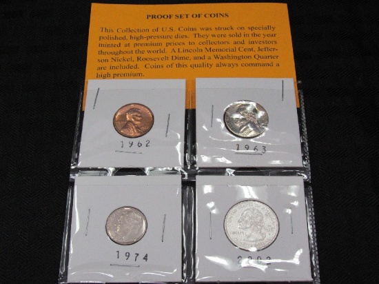 4 Old Proof Set Coins