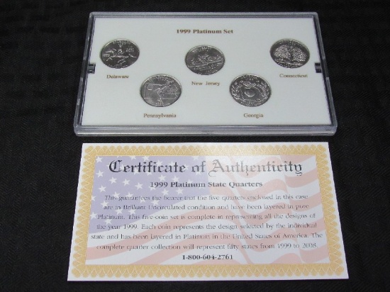 1999 Platinum Edition State Quarter Collection w/ COA