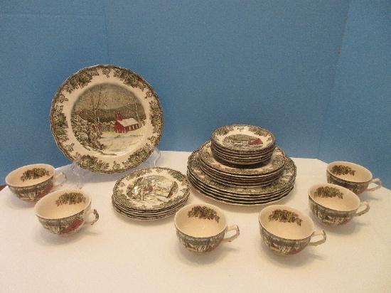 Awesome 30 Pieces - Johnson Brothers China Friendly Village Pattern Dinnerware