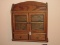 Wall Mount Oak Shelf Double Glass Door Curio Cabinet w/ Double Base Drawers