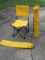 2 Yellow Folding Lawn Chairs w/ Tote bags