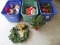 3 Totes Misc. Glass Christmas Ornaments, Decorations, Mini-Trees, Hallmark