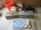 Group - 3 Metal Tool Boxes, Carton Tape Gun, Tape Measure, Misc. Hardware