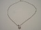 Stamped 925 Sterling Silver Italy Snake Chain w/ Cubic zirconia Solitaire Pendant