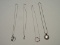 4 Exquisite 925 Sterling Silver Various Style Necklaces w/ Pendant Enhancers