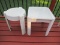 2 Patio/Deck Plastic Side Tables Round Table