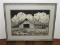 Realistic Dilapidated Barn Billowing Clouds Background Chalk Drawing '89 Artist Ragland