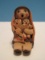 Signed L.M, Jemez Native American Pottery Storyteller Figural Mother Holding 2 Children