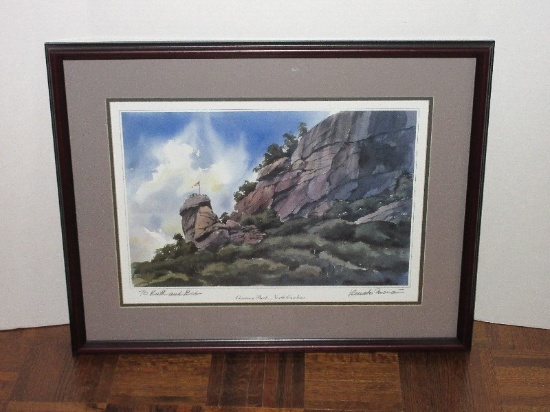 Chimney Rock North Carolina Artist Signed Renate Monetu w/ Personal Inscription Print