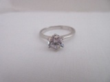 Splendid 925 Sterling Silver Cubic Zirconia Solitaire Ring