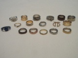 Wow! 18 Various Fashion Jewelry Rings Spotted Leopard Rhinestone/Black Stone Size 10 1/2
