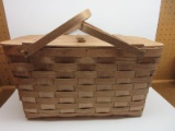 Vintage Hand Crafted Basketville Putney Vermont Woven Picnic Basket