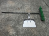 Shop/Garage Push Broom w/ Aluminum Alloy Heavy Duty Dust Pan