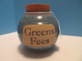 Novelty Muddy Waters Pottery Green Fees Plaque Jar w/ Cork Stopper
