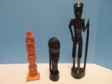 Group - Carved Wooden Totem Pole 8 1/2