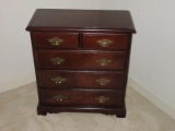 Bombay CO. Mahogany Finish Chippendale Style Slim Bachelors Chest 2 Over 3 Drawers