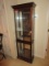 Traditional Lighted Curio Display Cabinet w/ Mirror back, Glass Shelves