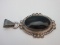 Stamped 925 = Sterling Oval Black Onyx Pendant Necklace Enhancer