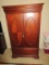 Traditional Superb Armoire Media/Chifferobe Cabinet w/ Oval Panel/Interior Mirrored Doors