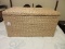 Woven Chest Wood Base w/ Hinged Lid