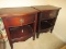 Pair - Traditional Mahogany Night Stands w/ Bow Front, Dovetail Drawer & Base Shelf