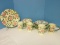 15 Pieces Dinnerware - Home Trends Cream Rose Pattern Pink Roses Yellow Flowers