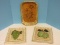Pair - 3 Dimensional Fruit Resin Wall Plaques Apples/Grapes