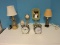 Group - 2 Pineapple Brass Accent Lamps 15 1/2