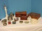 Group - Keepsake/Trinket Boxes Cedar Ornately Carved w/ Cottage Scene